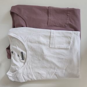 ALPHALETE- *BUNDLE* Men's XXL Essential Scoop Neck Pocket Tees in White, Mauve